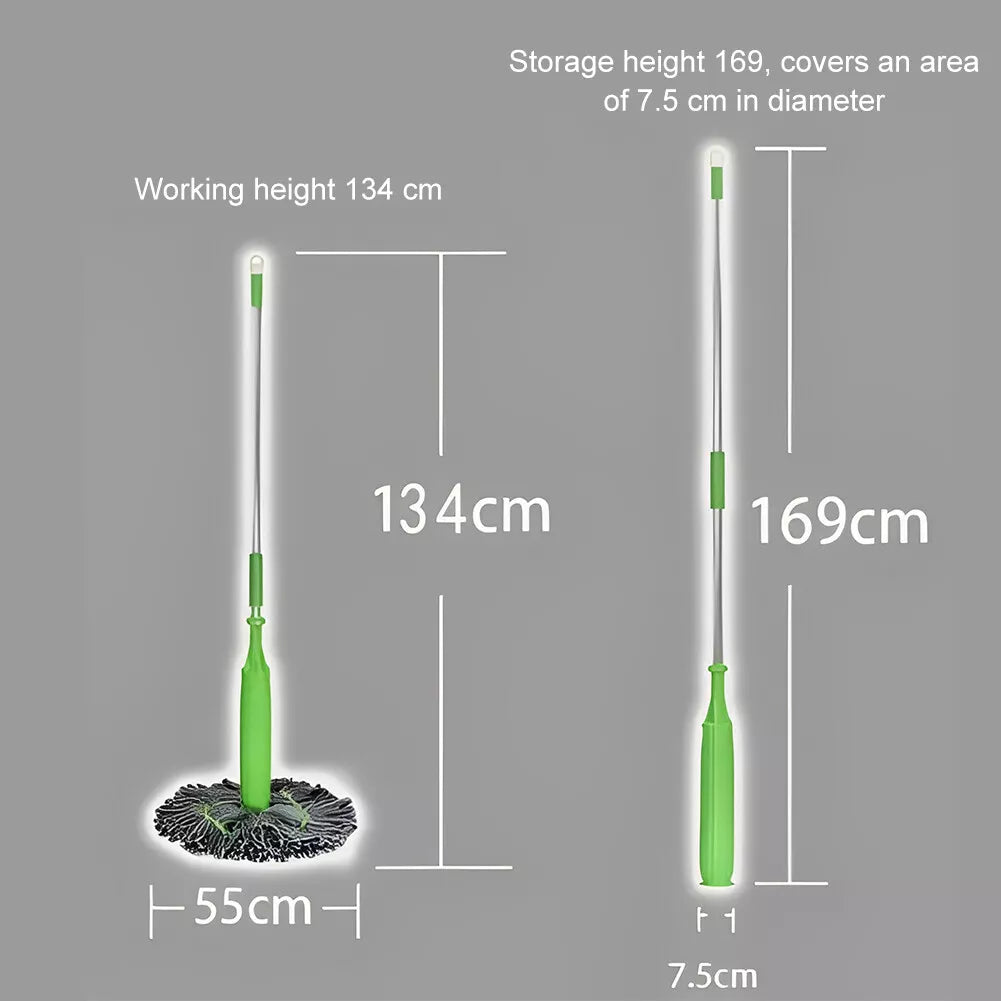 Trapeador Autoescurridor 2 en 1 con Cabezal de Microfibra y Varilla de Acero Inoxidable